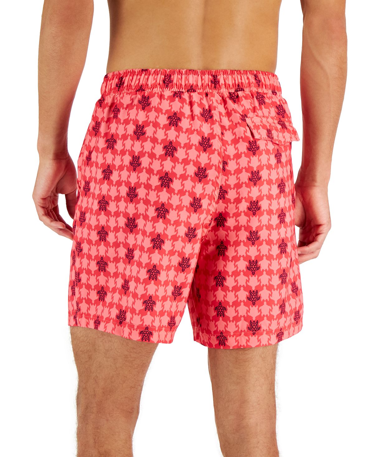 Club Room Men's Beach To Boardwalk Turtle Print Swim Shorts Pink Size X-Large