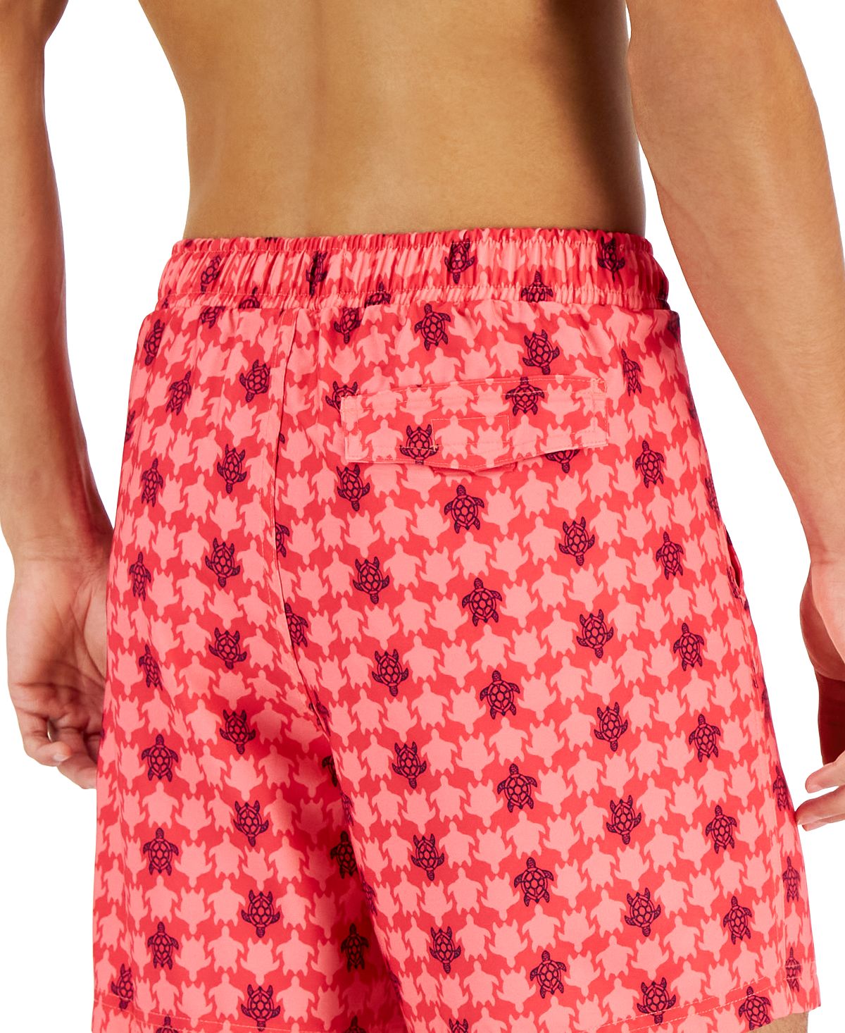 Club Room Men's Beach To Boardwalk Turtle Print Swim Shorts Pink Size X-Large