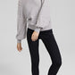 Charter Club Women's Cashmere Pearl Mock Neck Sweater Gray Size Medium