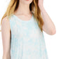 Style & Co Women's Tie Dyed Swing Tank Top Blue Size X-Large