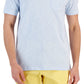 Club Room Men's Marled Stripe Polo Shirt Blue Size XX-Large