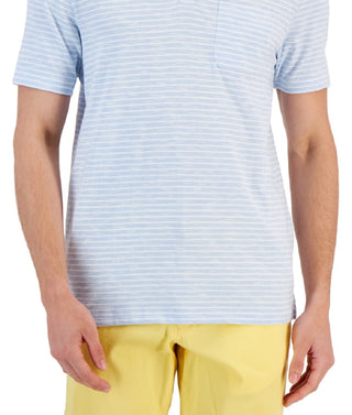 Club Room Men's Marled Stripe Polo Shirt Blue Size XX-Large