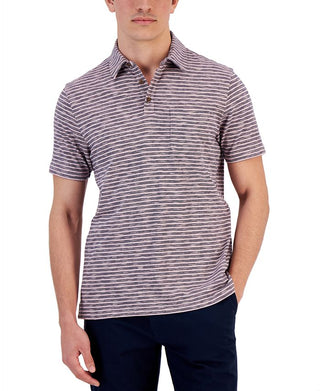 Club Room Men's Marled Stripe Polo Pink Size Small