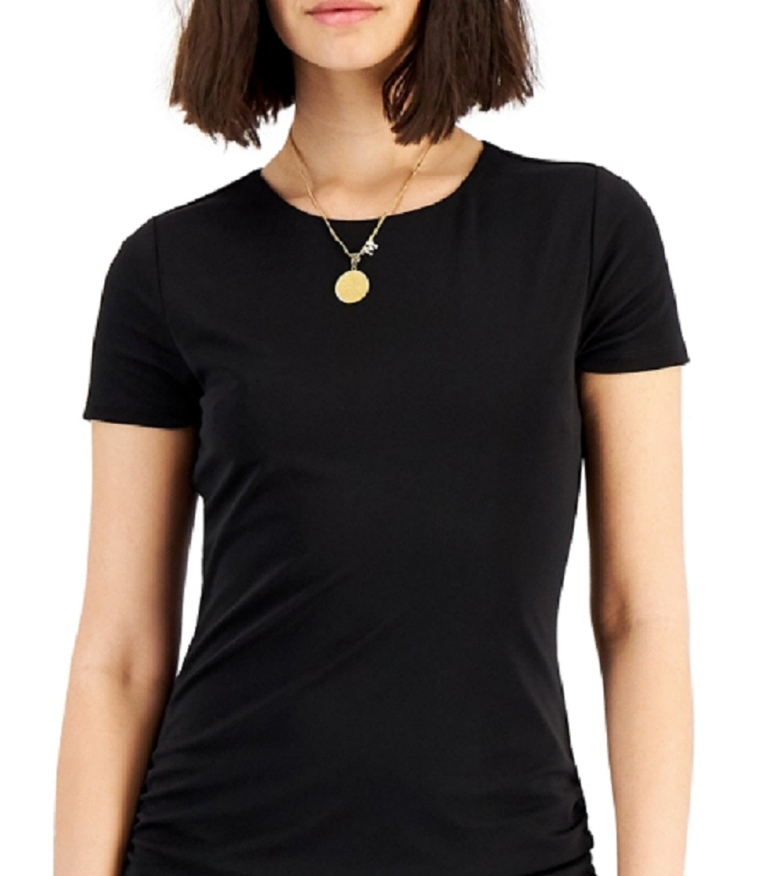 INC International Concepts Women's Ruched Mini Dress Black Size Large