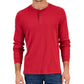 Club Room Men's Thermal Henley Shirt Red Size Large