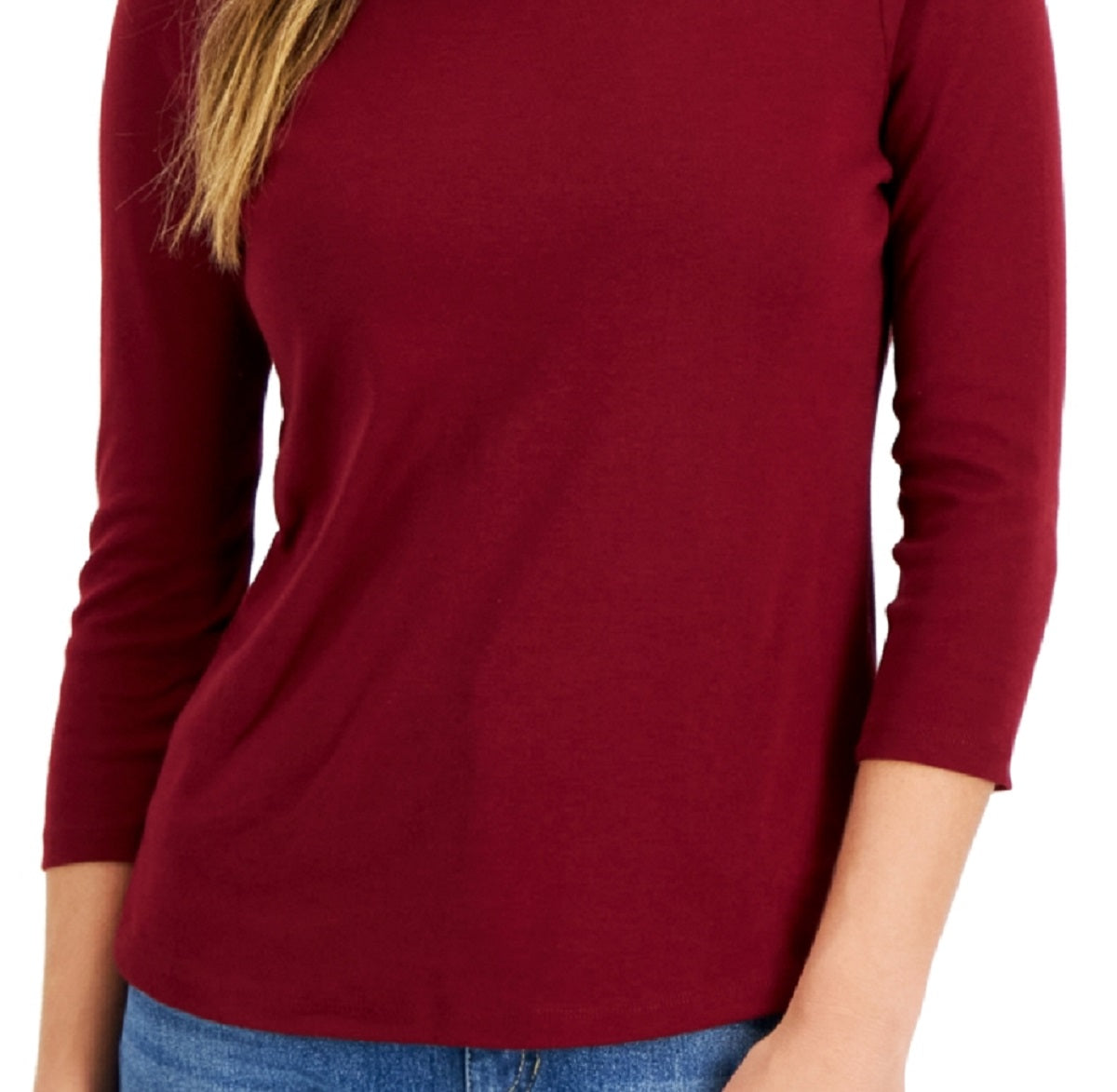 Charter Club Women's Pima Cotton Button Shoulder Top Red Size Petite X-Large