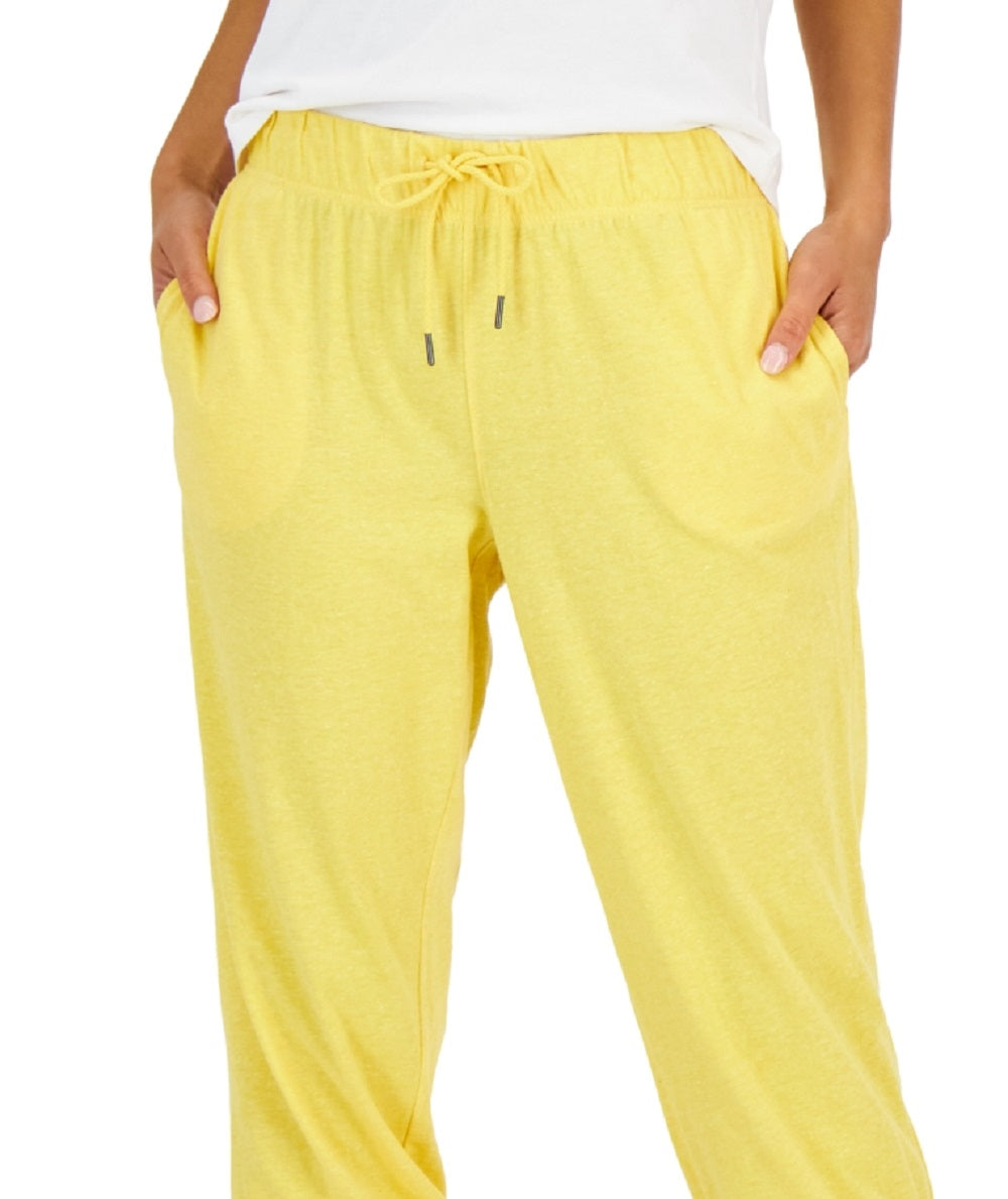 ID Ideology Women's Retro Recycled Capri Pants Yellow