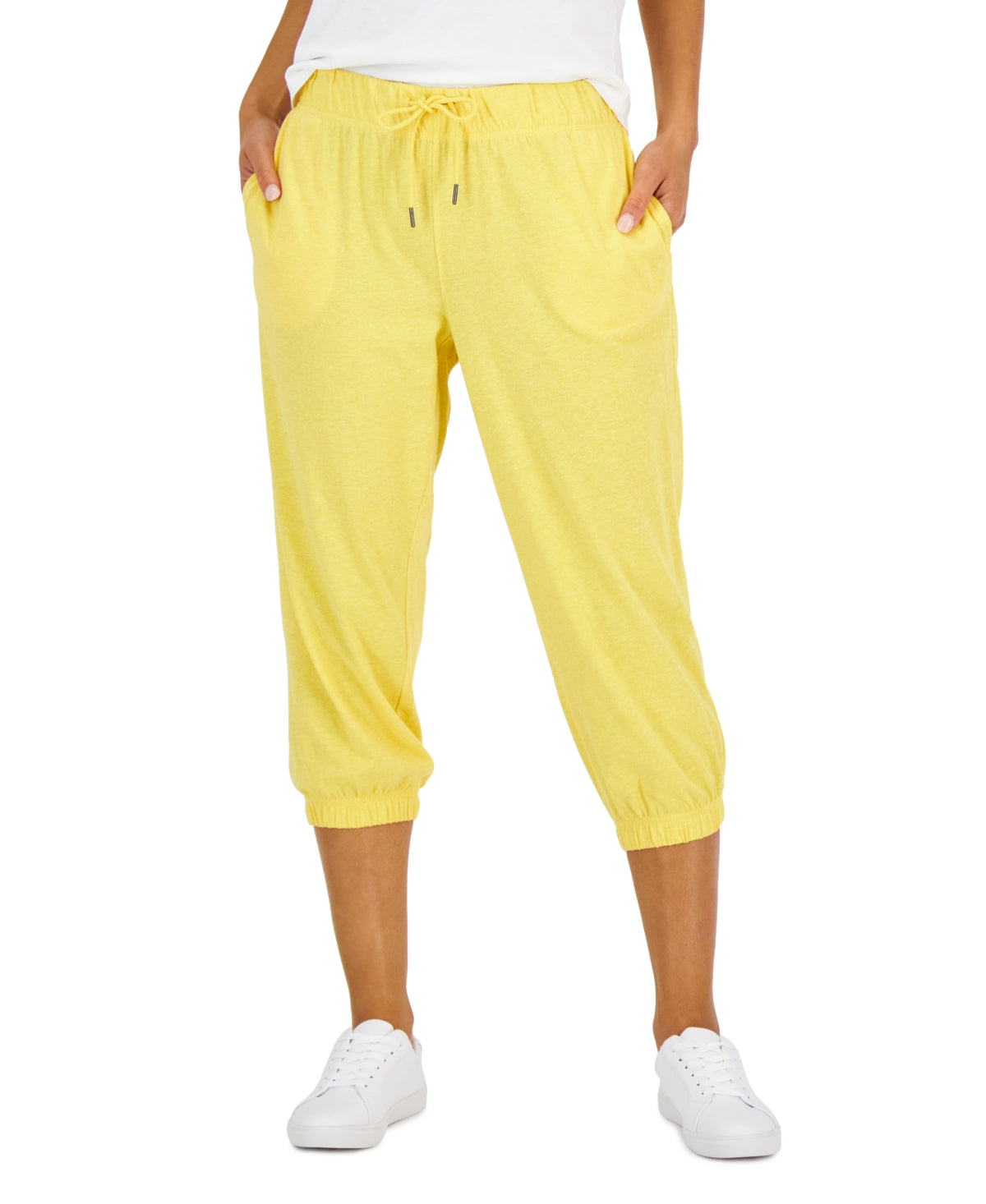 ID Ideology Women's Retro Recycled Capri Pants Yellow