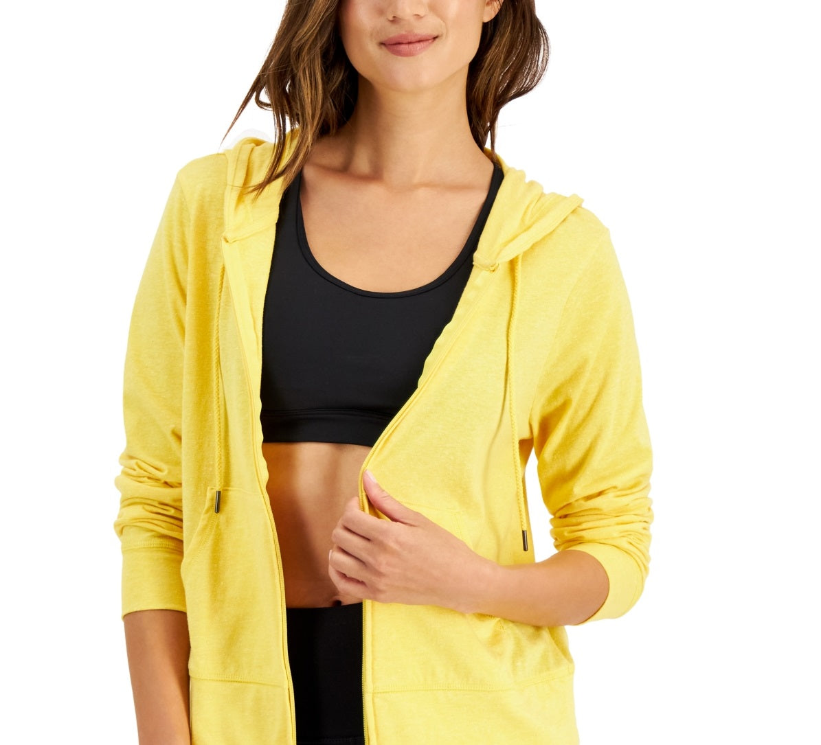 ID Ideology Women's Retro Recycled Full Zip Jacket Yellow