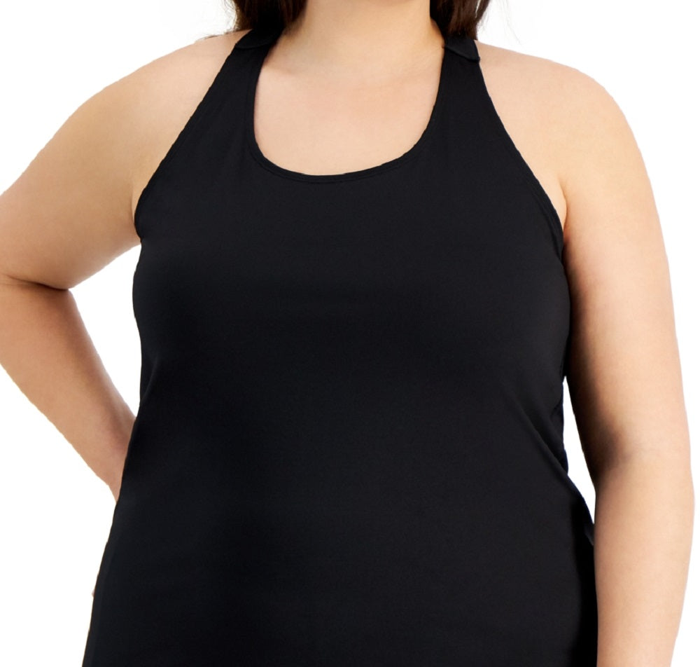 ID Ideology Women's Rainbow T Back Tank Top Black Size 1X