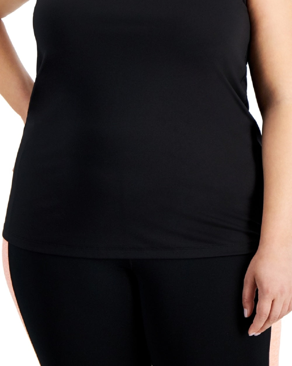 ID Ideology Women's Rainbow T Back Tank Top Black Size 1X
