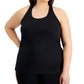 ID Ideology Women's Rainbow T Back Tank Top Black Size 1X