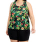 Id Ideology Women's Tropical-Print Textured Tank Top Size Plus