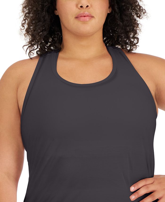 ID Ideology Women's Textured Tank Top Charcoal Size 2X
