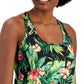 ID Ideology Women's Tropical Print Tank Top Black Size X-Large