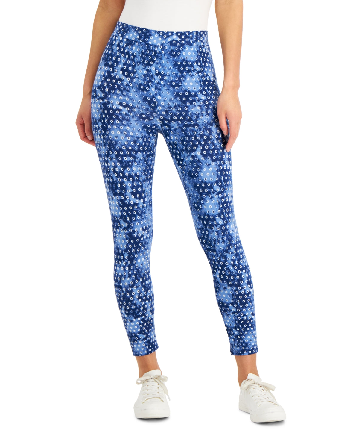 Style & Co Women's Camouflage Capri Leggings Blue Size Medium