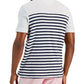 Club Room Men's Slim Reverse Terry Stripe Print Polo T-Shirt White Size Medium