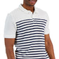 Club Room Men's Slim Reverse Terry Stripe Print Polo T-Shirt White Size X-Large