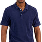 Club Room Men's Reverse Terry Polo Blue Size Small