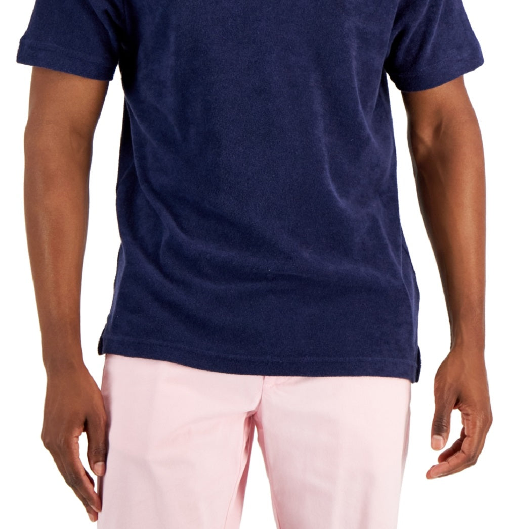 Club Room Men's Reverse Terry Polo Blue Size Small