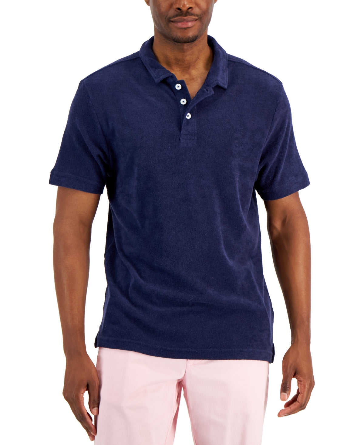 Club Room Men's Reverse Terry Polo Blue Size Small