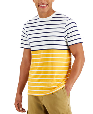 Club Room Men's Colorblocked Stripe T-Shirt White Size XX-Large