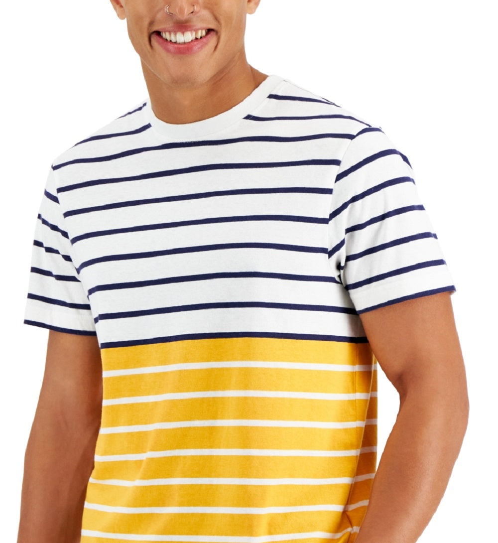 Club Room Men's Colorblocked Stripe T-Shirt White Size XX-Large