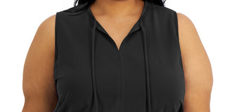 Alfani Women's Smocked Waist Top Black Size 0X
