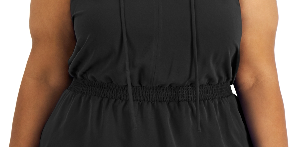 Alfani Women's Smocked Waist Top Black Size 0X