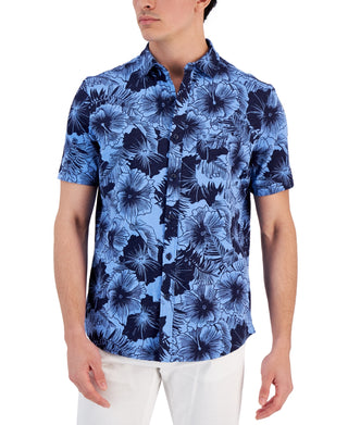 Club Room Men's Regular Fit Floral PrinT-Shirt Blue Size X-Large