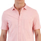 Club Room Men's Regular Fit Textured Knit Shirt Pink Size X-Large