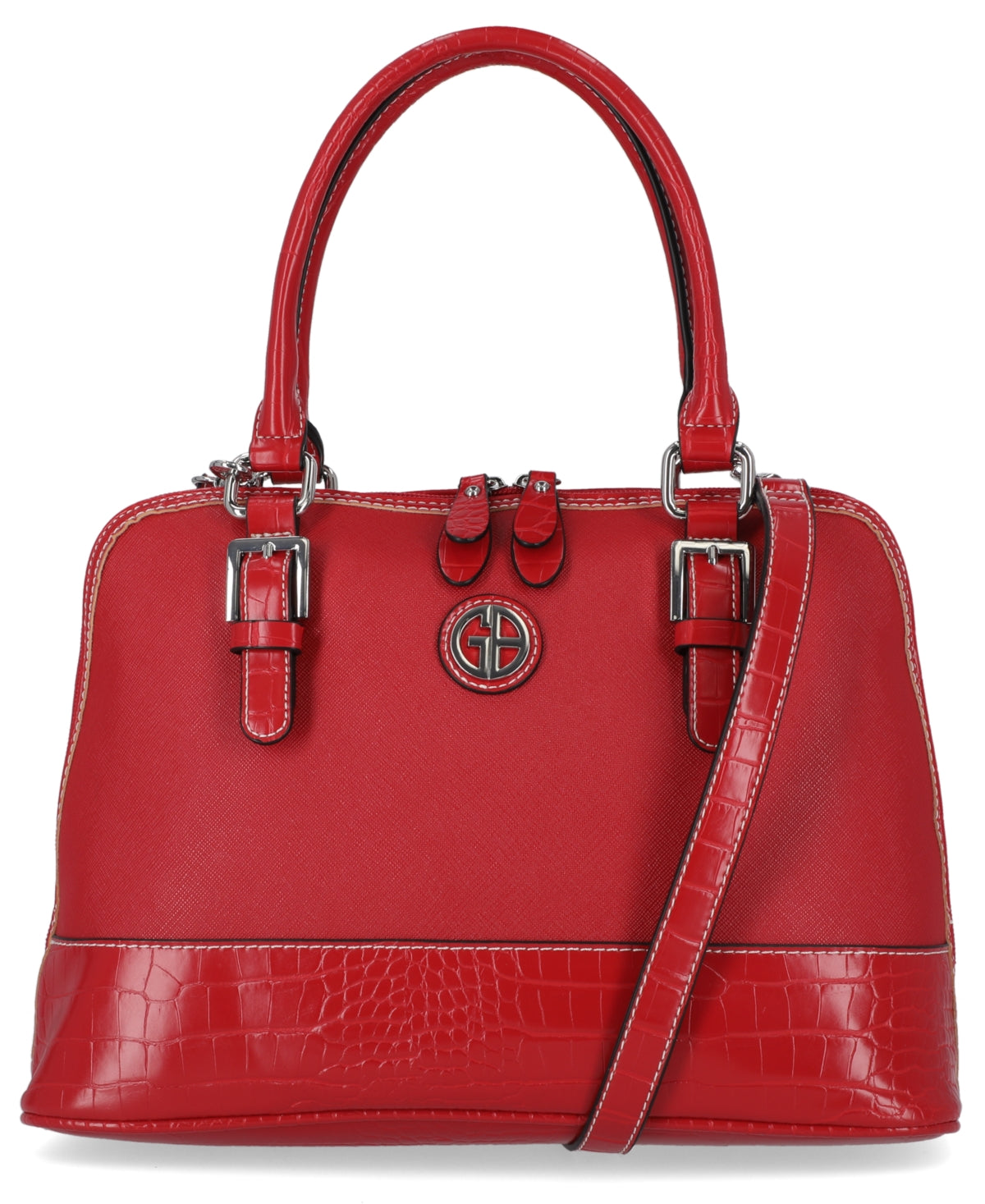 Giani Bernini Women's Saffiano Croco Dome Satchel Red Size Regular