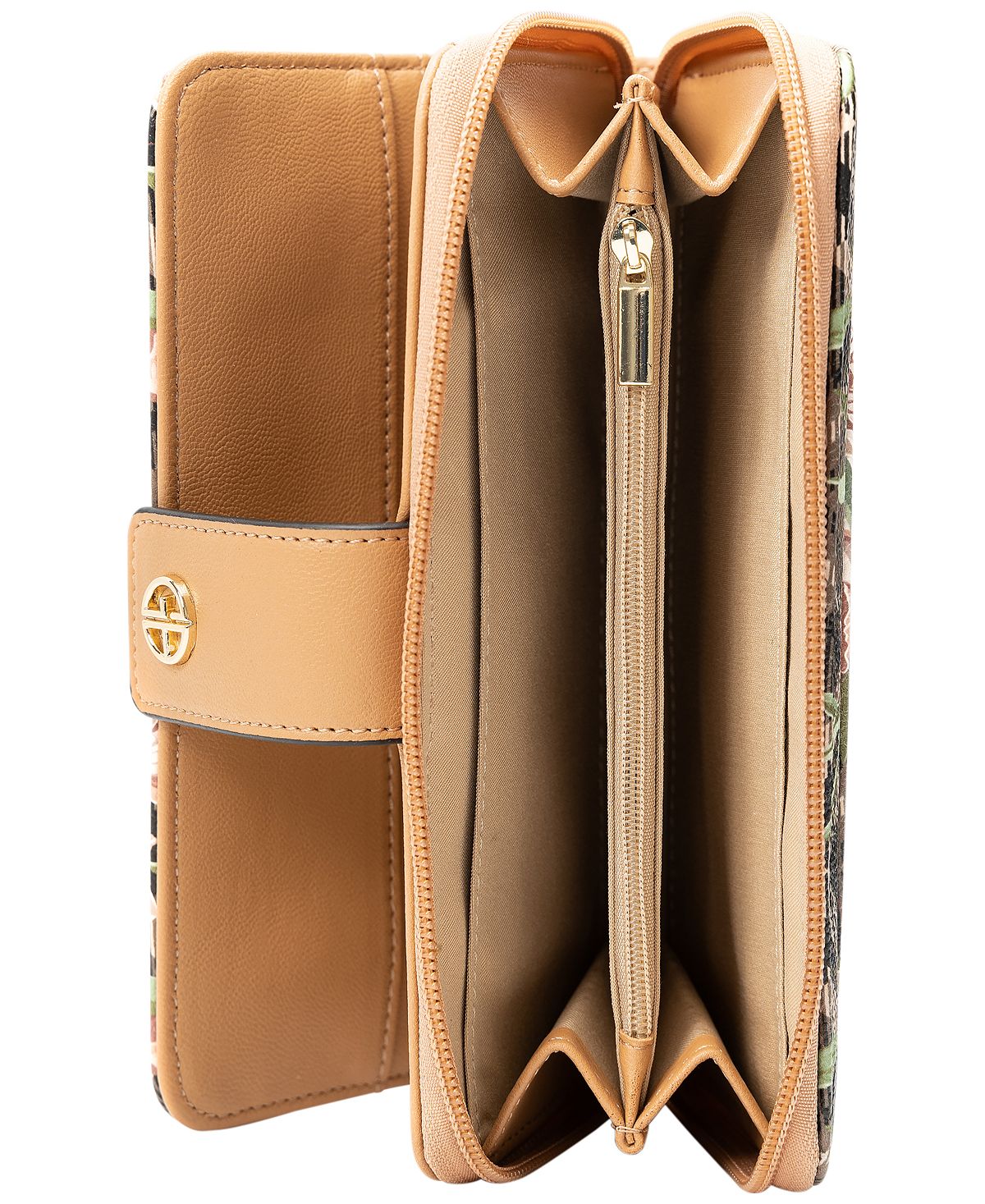 Giani Bernini Women's Holiday Plaid Floral All In One Wallet Green Size Regular