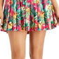 ID Ideology Women's Tropical Printed Pleated Skort Pink Size Medium