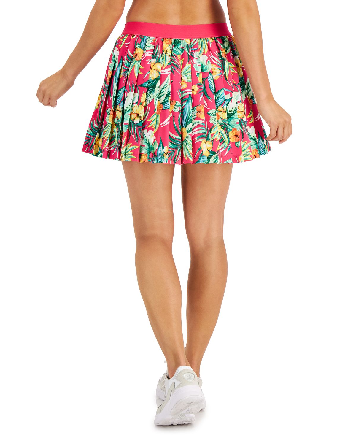 ID Ideology Women's Tropical Printed Pleated Skort Pink Size XX-Large