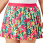 ID Ideology Women's Tropical Print Pleated Skort Pink Size 3X