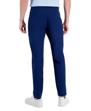 Alfani Men's Regular Fit Stretch Pleated Pants Blue