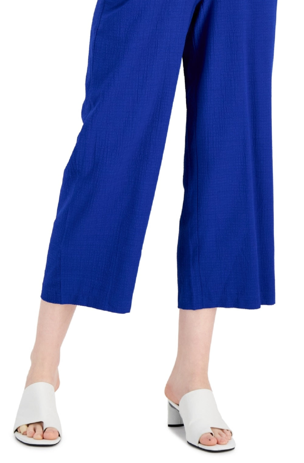 Alfani Women's Crinkle Cropped Pants Blue Size 8