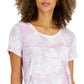 Style & Co Women's One Pocket Logo T-Shirt Purple Size X-Large
