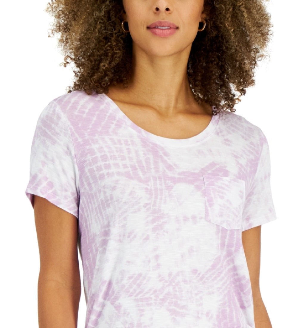 Style & Co Women's One Pocket Logo T-Shirt Purple Size X-Large