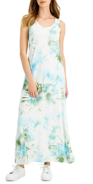 Style & Co Women's Sleeveless Maxi Dress Green Size Small