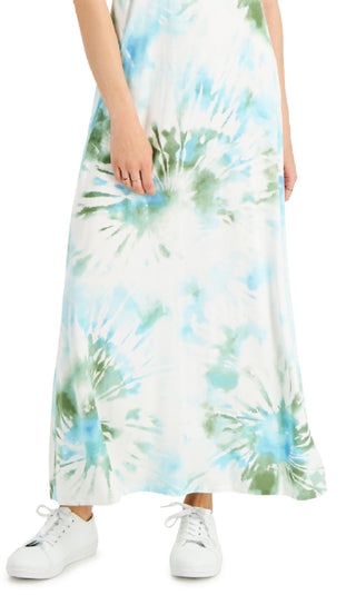 Style & Co Women's Sleeveless Maxi Dress Green Size Small