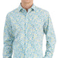 Bar III Men's Slim Fit Calma Floral Dress Shirt Blue Size Medium