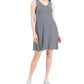 Style & Co Women's Striped Cross Back Flip Flop Dress Blue Size Petite Small