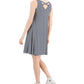 Style & Co Women's Striped Cross Back Flip Flop Dress Blue Size Petite Medium