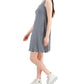 Style & Co Women's Striped Cross Back Flip Flop Dress Blue Size Petite Medium