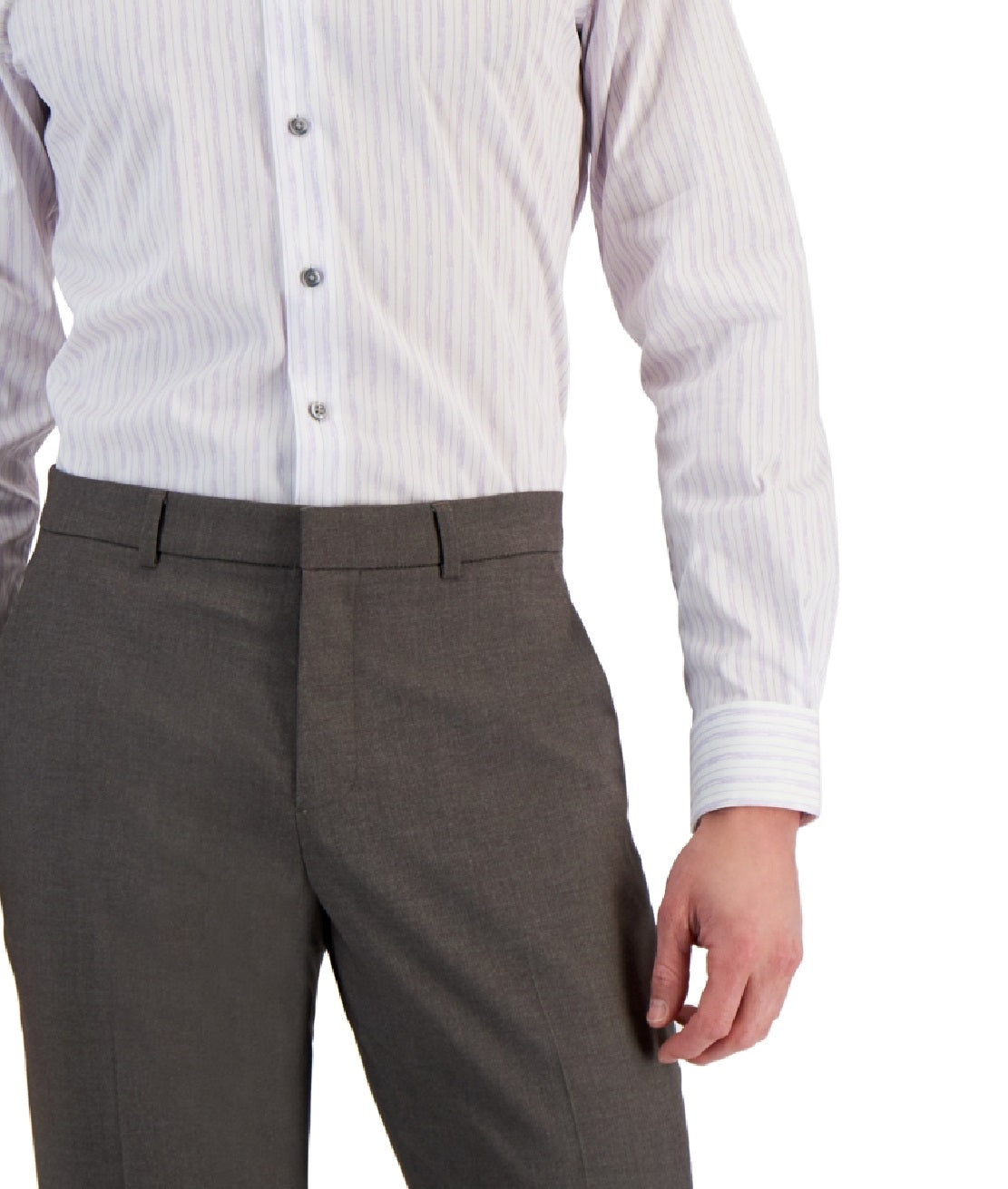 Alfani Men's Slim Fit 2 Way Stretch Stain Resistant Dress Shirt White Size 12X32X33