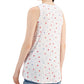 Style & Co Women's Star Print Tank Top Beige Size X-Small
