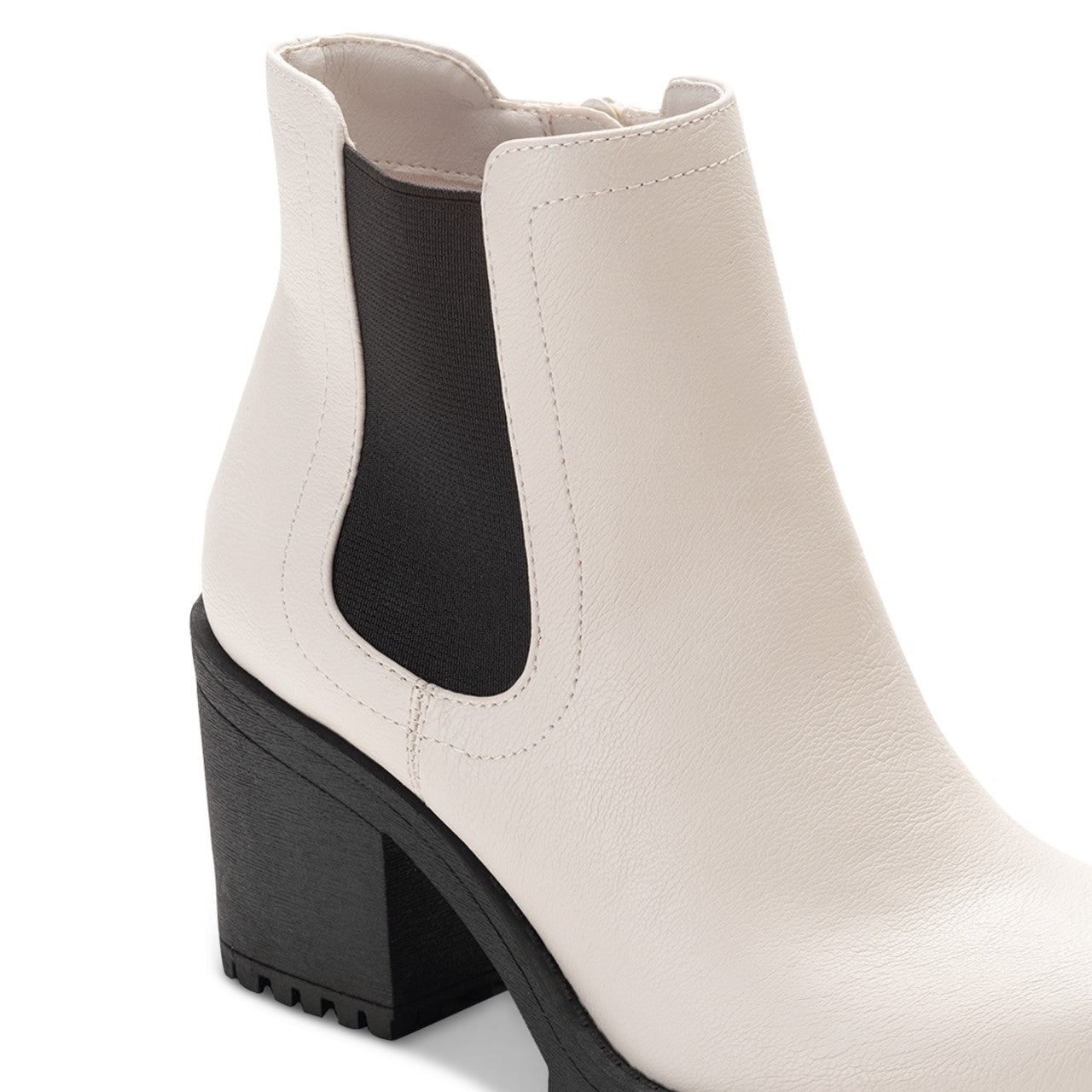 Sun + Stone Women's Morghan Lug Sole Block-Heel Booties White Size 8.5 M