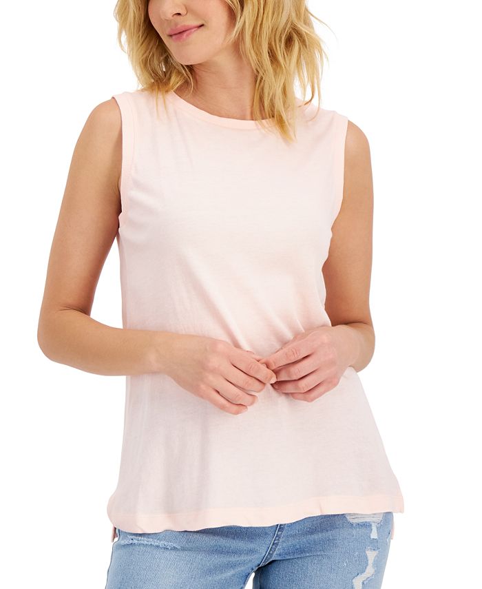 Style & Co Women's Sleeveless Top Pink Size X-Large